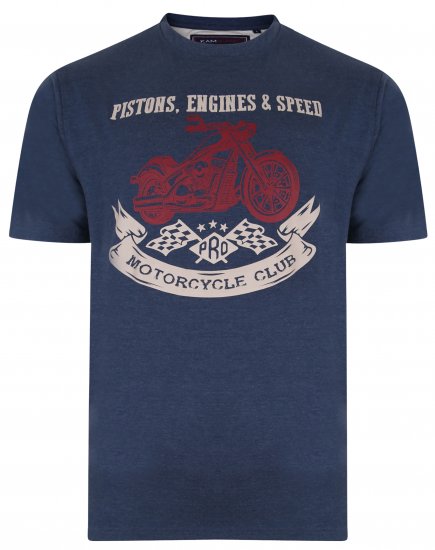 Kam Jeans 5351 Piston Motors Club T-shirt Insignia - Μακό μπλουζάκια - Aνδρικά μπλουζεσ μεγάλα μεγέθη