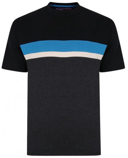 Kam Jeans 5356 Cut&Saw T-shirt Black - Μακό μπλουζάκια - Aνδρικά μπλουζεσ μεγάλα μεγέθη