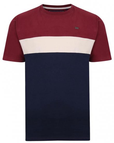 Kam Jeans 5357 Cut & Saw Peach Finish T-Shirt Burgundy - Μακό μπλουζάκια - Aνδρικά μπλουζεσ μεγάλα μεγέθη
