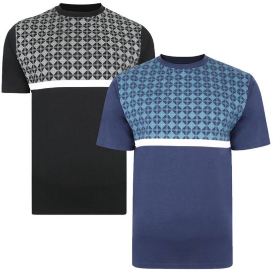 Kam Jeans 5366 Twin Pack Crew Neck T-Shirts - Μακό μπλουζάκια - Aνδρικά μπλουζεσ μεγάλα μεγέθη