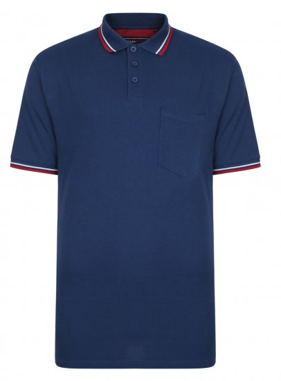 Kam Jeans Polo with Pocket Insignia Blue - Πόλο μπλουζάκια - Aνδρικά μπλουζακια πολο μεγάλα μεγέθη