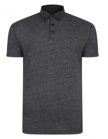Kam Jeans Smart Look Polo Black - Πόλο μπλουζάκια - Aνδρικά μπλουζακια πολο μεγάλα μεγέθη
