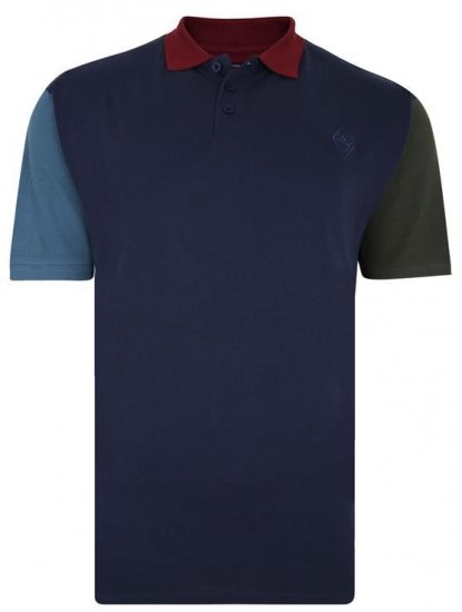 Kam Jeans 5437 Block Panel Pique Polo - Πόλο μπλουζάκια - Aνδρικά μπλουζακια πολο μεγάλα μεγέθη