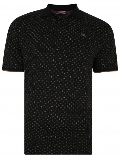 Kam Jeans 5440 Dobby Print Polo - Πόλο μπλουζάκια - Aνδρικά μπλουζακια πολο μεγάλα μεγέθη