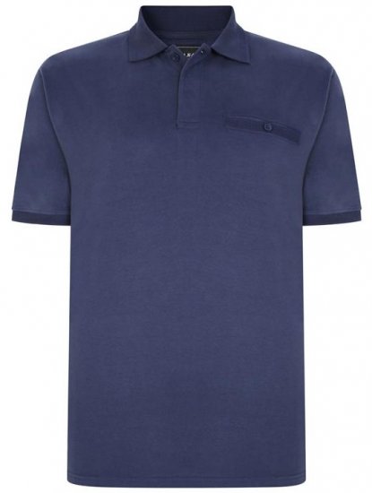 Kam Jeans 5450 Peach Finish Polo Navy - Πόλο μπλουζάκια - Aνδρικά μπλουζακια πολο μεγάλα μεγέθη