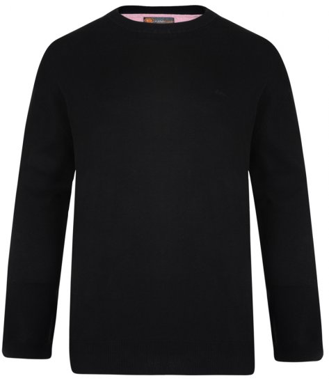 Kam Jeans Knitted Sweater Black - φούτερ/Φούτερ με κουκούλα - φούτερ/Φούτερ με κουκούλα ανδρικά μεγάλα μεγέθη 