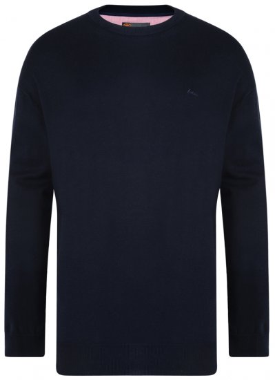 Kam Jeans Knitted Sweater Navy - φούτερ/Φούτερ με κουκούλα - φούτερ/Φούτερ με κουκούλα ανδρικά μεγάλα μεγέθη 