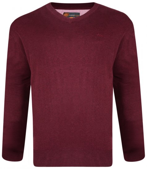 Kam Jeans V-neck Knitted Sweater Burgundy - φούτερ/Φούτερ με κουκούλα - φούτερ/Φούτερ με κουκούλα ανδρικά μεγάλα μεγέθη 
