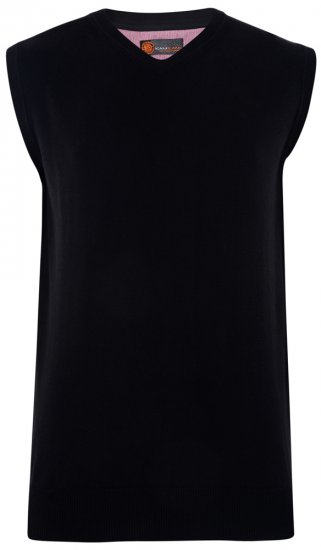Kam Jeans V-neck Knitted Vest Black - φούτερ/Φούτερ με κουκούλα - φούτερ/Φούτερ με κουκούλα ανδρικά μεγάλα μεγέθη 
