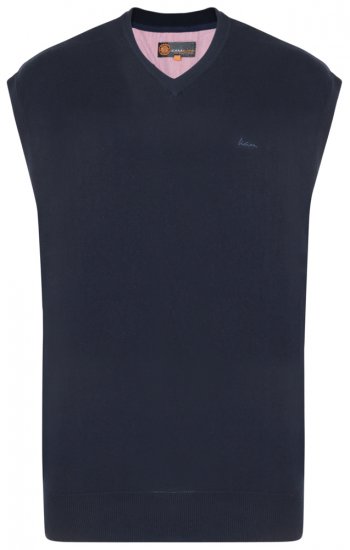 Kam Jeans V-neck Knitted Vest Navy - φούτερ/Φούτερ με κουκούλα - φούτερ/Φούτερ με κουκούλα ανδρικά μεγάλα μεγέθη 