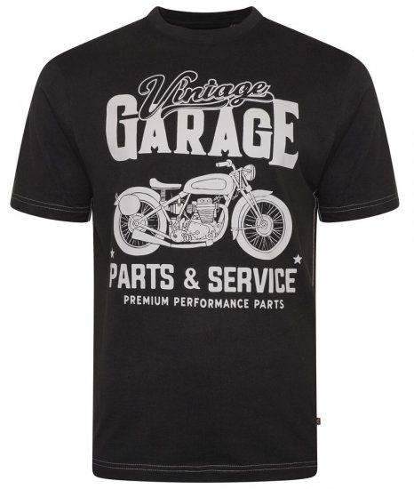 Kam Jeans 5702 Vintage Print T-Shirt Black - Μακό μπλουζάκια - Aνδρικά μπλουζεσ μεγάλα μεγέθη