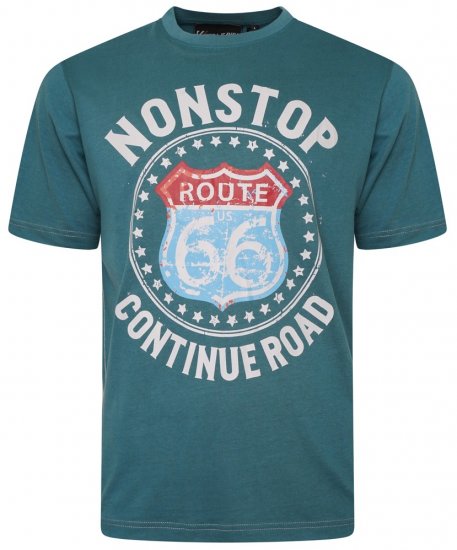 Kam Jeans 5708 Route 66 T-Shirt Pacific - Μακό μπλουζάκια - Aνδρικά μπλουζεσ μεγάλα μεγέθη