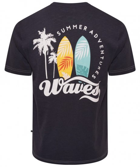 Kam Jeans 5709 Summer Adventure Print Tee Indigo - Μακό μπλουζάκια - Aνδρικά μπλουζεσ μεγάλα μεγέθη