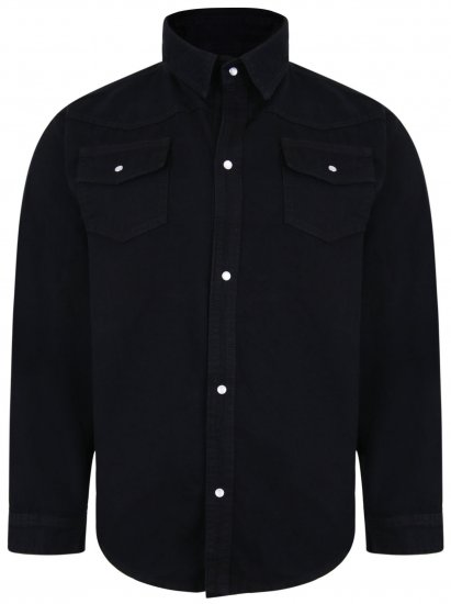 Kam Jeans 602 Denim shirt Black - Πουκάμισα - Aνδρικά πουκαμισα μεγαλα μεγάλα μεγέθη