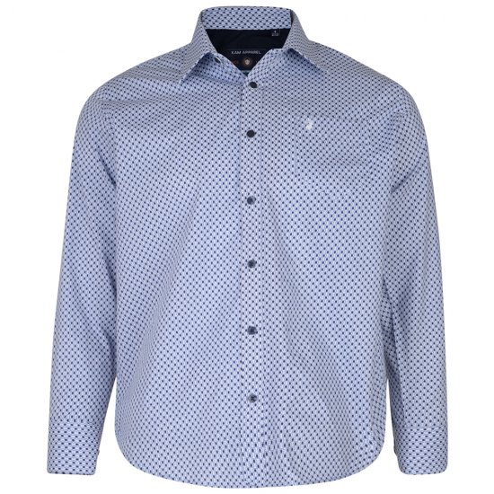 Kam Jeans 6154 Long Sleeve Dobby Print Shirt - Πουκάμισα - Aνδρικά πουκαμισα μεγαλα μεγάλα μεγέθη