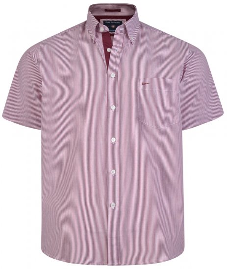 Kam Jeans 6164 Short Sleeve Shirt Burgundy - Πουκάμισα - Aνδρικά πουκαμισα μεγαλα μεγάλα μεγέθη