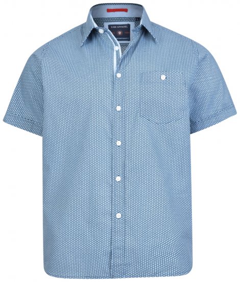 Kam Jeans 6167 Short Sleeve Shirt Teal - Πουκάμισα - Aνδρικά πουκαμισα μεγαλα μεγάλα μεγέθη