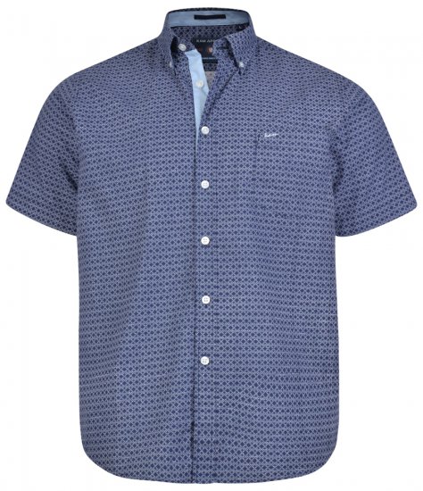 Kam Jeans 6170 Short Sleeve Shirt Navy - Πουκάμισα - Aνδρικά πουκαμισα μεγαλα μεγάλα μεγέθη