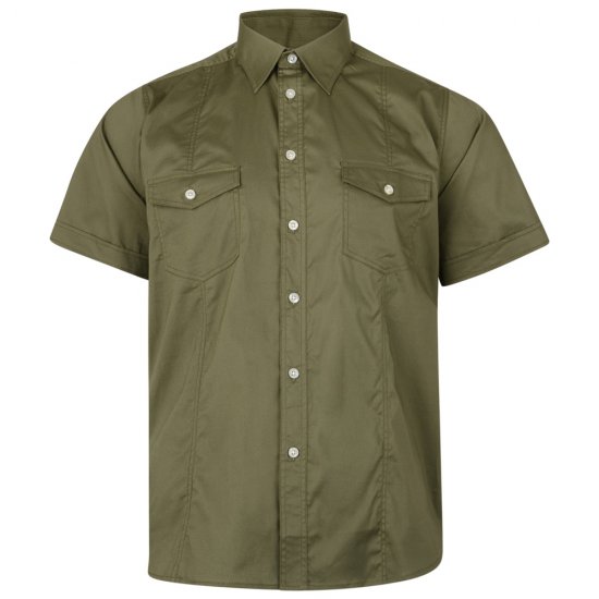 Kam Jeans 6180 Retro Stretch Shirt Khaki DUPLICATE - Πουκάμισα - Aνδρικά πουκαμισα μεγαλα μεγάλα μεγέθη