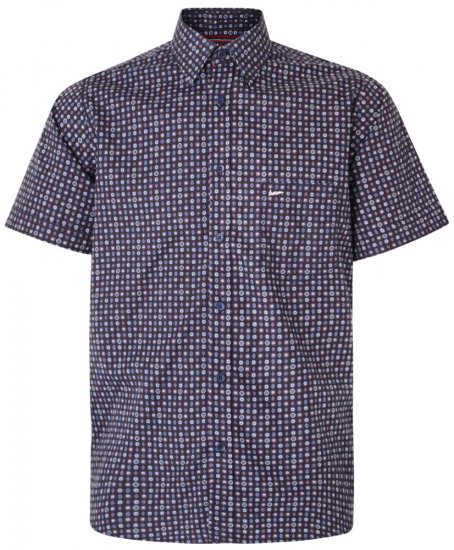 Kam Jeans 6188 Short Sleeve Shirt Navy - Πουκάμισα - Aνδρικά πουκαμισα μεγαλα μεγάλα μεγέθη