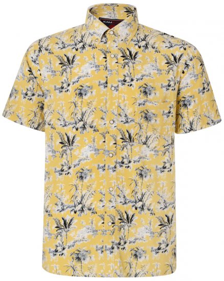 Kam Jeans 6191 Short Sleeve Shirt Sand - Πουκάμισα - Aνδρικά πουκαμισα μεγαλα μεγάλα μεγέθη