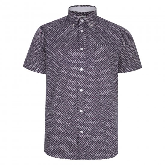 Kam Jeans 6206 Paisley Print Shirt Navy - Πουκάμισα - Aνδρικά πουκαμισα μεγαλα μεγάλα μεγέθη