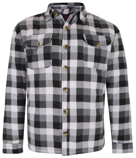 Kam Jeans 6213 Sherpa Lined Flannel Shirt Black - Πουκάμισα - Aνδρικά πουκαμισα μεγαλα μεγάλα μεγέθη
