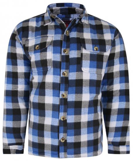 Kam Jeans 6213 Sherpa Lined Flannel Shirt Navy - Πουκάμισα - Aνδρικά πουκαμισα μεγαλα μεγάλα μεγέθη