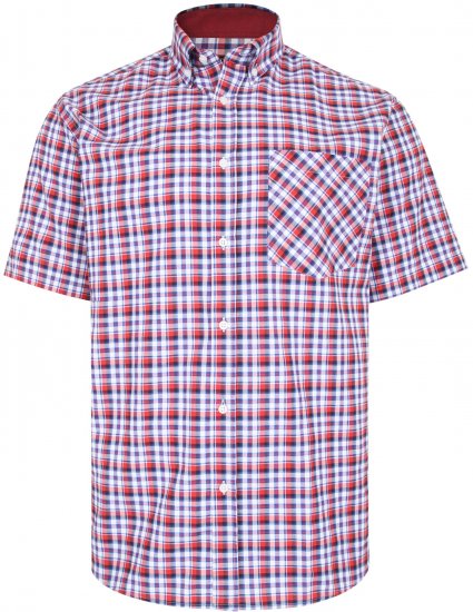 Kam Jeans 6214 Check Shirt Red - Πουκάμισα - Aνδρικά πουκαμισα μεγαλα μεγάλα μεγέθη