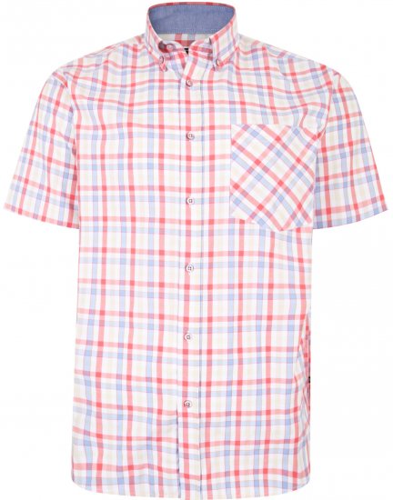 Kam Jeans 6215 Summer Check Shirt Pink - Πουκάμισα - Aνδρικά πουκαμισα μεγαλα μεγάλα μεγέθη