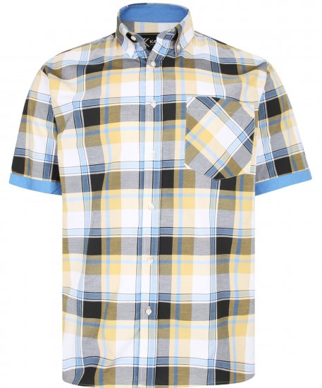 Kam Jeans 6216 Large Check Shirt Mustard - Πουκάμισα - Aνδρικά πουκαμισα μεγαλα μεγάλα μεγέθη