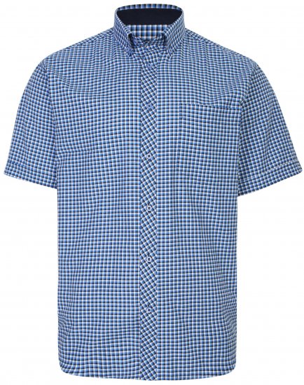 Kam Jeans 6219 Short sleeve Shirt Navy - Πουκάμισα - Aνδρικά πουκαμισα μεγαλα μεγάλα μεγέθη