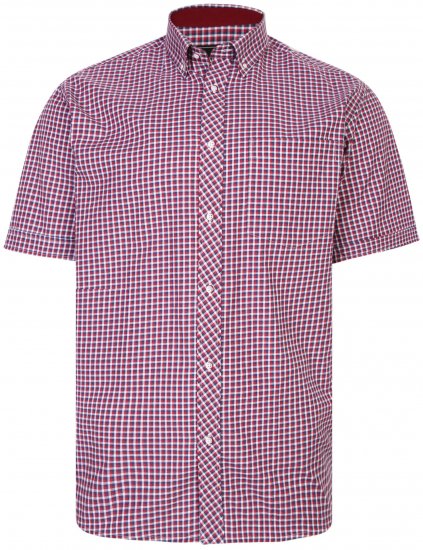 Kam Jeans 6219 Short sleeve Shirt Red - Πουκάμισα - Aνδρικά πουκαμισα μεγαλα μεγάλα μεγέθη