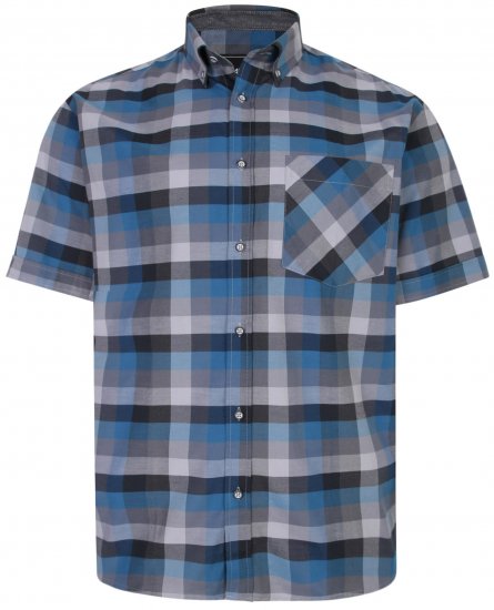 Kam Jeans 6222 Short sleeve Shirt Turquoise - Πουκάμισα - Aνδρικά πουκαμισα μεγαλα μεγάλα μεγέθη