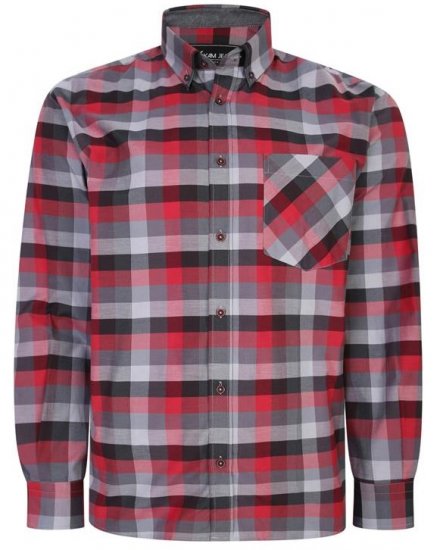 Kam Jeans 6222 Grazed Check Pattern Shirt Wine - Πουκάμισα - Aνδρικά πουκαμισα μεγαλα μεγάλα μεγέθη