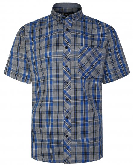 Kam Jeans 6241 SS Check Shirt Blue - Πουκάμισα - Aνδρικά πουκαμισα μεγαλα μεγάλα μεγέθη