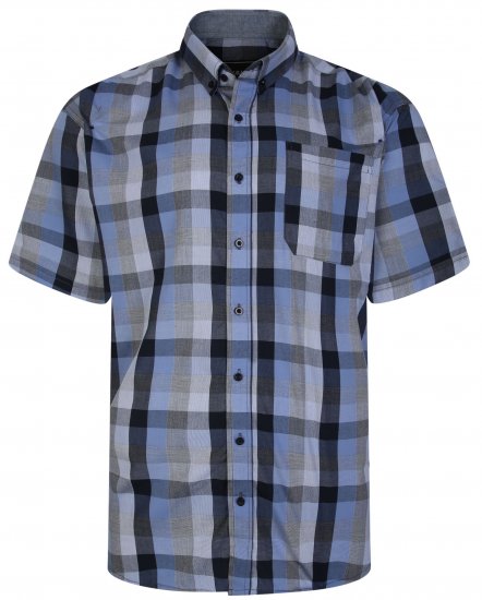 Kam Jeans 6242 Casual Checked Shirt Blue - Πουκάμισα - Aνδρικά πουκαμισα μεγαλα μεγάλα μεγέθη