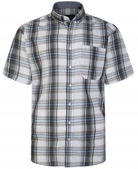 Kam Jeans 6243 SS Check Shirt Navy - Πουκάμισα - Aνδρικά πουκαμισα μεγαλα μεγάλα μεγέθη