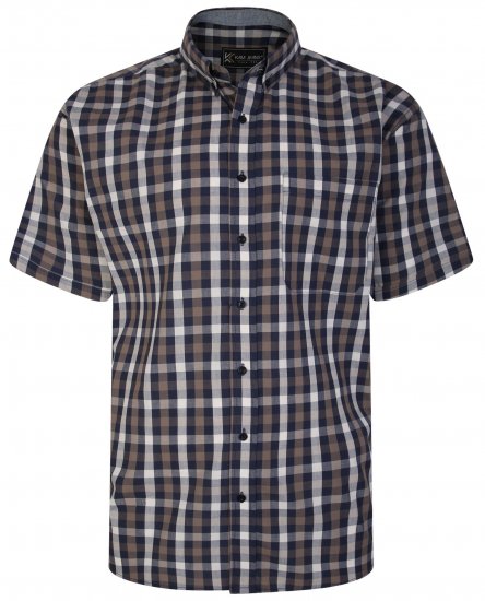 Kam Jeans 6246 SS Check Shirt Navy - Πουκάμισα - Aνδρικά πουκαμισα μεγαλα μεγάλα μεγέθη