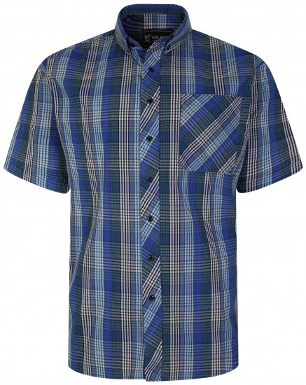 Kam Jeans 6250 Short sleeve Shirt Blue - Πουκάμισα - Aνδρικά πουκαμισα μεγαλα μεγάλα μεγέθη