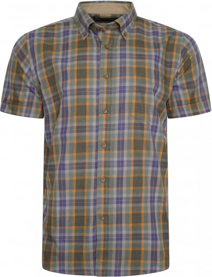 Kam Jeans 6282 Casual SS Check Shirt Brown - Πουκάμισα - Aνδρικά πουκαμισα μεγαλα μεγάλα μεγέθη