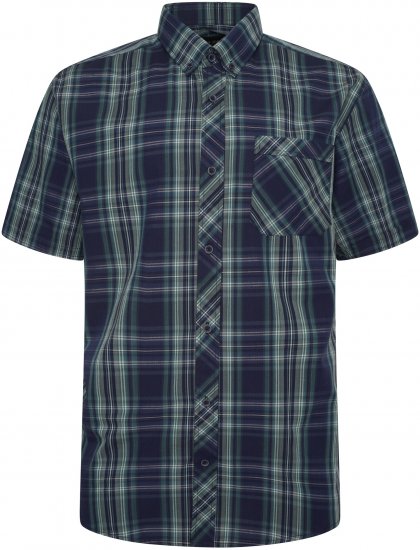 Kam Jeans 6301 Kam Jeans 6301 Casual Check Short Sleeve Shirt Teal - Πουκάμισα - Aνδρικά πουκαμισα μεγαλα μεγάλα μεγέθη