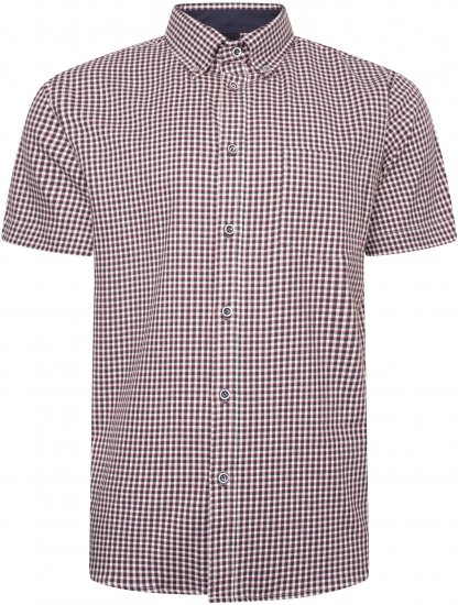 Kam Jeans 6302 Casual Gingham Check Shirt Navy - Πουκάμισα - Aνδρικά πουκαμισα μεγαλα μεγάλα μεγέθη