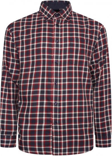 Kam Jeans 6303 Long Sleeve Casual Check Shirt Navy - Πουκάμισα - Aνδρικά πουκαμισα μεγαλα μεγάλα μεγέθη