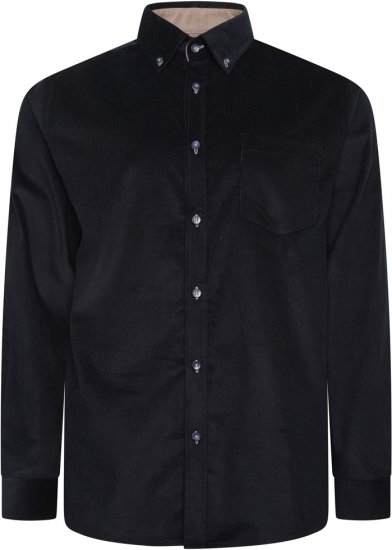 Kam Jeans 6304 Long Sleeve Fine Cotton Cordurouy Shirt Navy - Πουκάμισα - Aνδρικά πουκαμισα μεγαλα μεγάλα μεγέθη