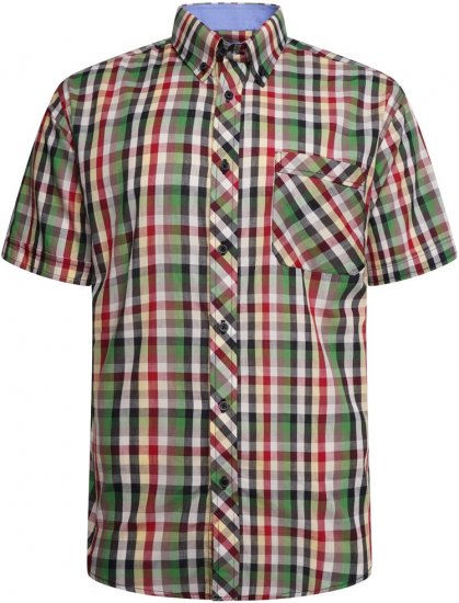 Kam Jeans 6310 Casual Check Short Sleeve Shirt Multi-Colored - Πουκάμισα - Aνδρικά πουκαμισα μεγαλα μεγάλα μεγέθη