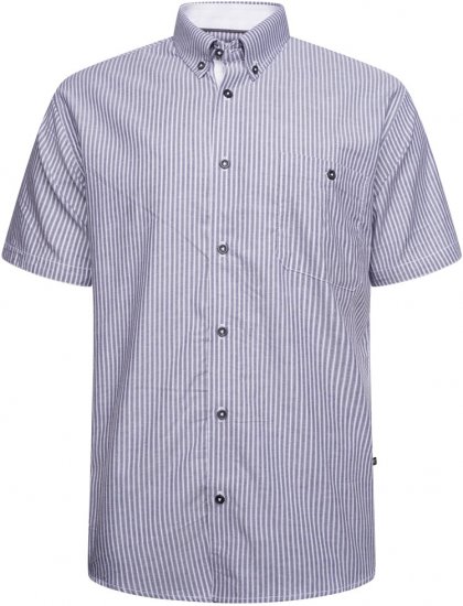 Kam Jeans 6319 Casual Stripe Shirt Charcoal - Πουκάμισα - Aνδρικά πουκαμισα μεγαλα μεγάλα μεγέθη
