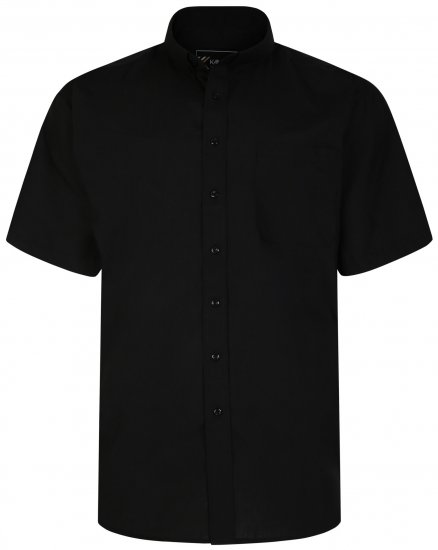 Kam Jeans 660 Classic Short Sleeve Office Shirt Black - Πουκάμισα - Aνδρικά πουκαμισα μεγαλα μεγάλα μεγέθη