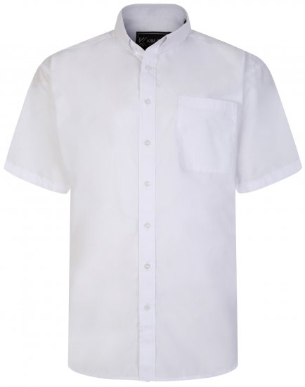 Kam Jeans 660 Classic Short Sleeve Office Shirt White - Πουκάμισα - Aνδρικά πουκαμισα μεγαλα μεγάλα μεγέθη