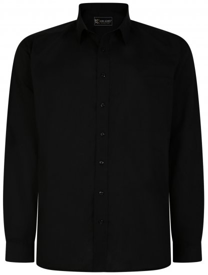Kam Jeans 661 Classic Long Sleeve Office Shirt Black - Πουκάμισα - Aνδρικά πουκαμισα μεγαλα μεγάλα μεγέθη